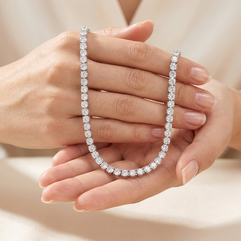 Collar tenis de circonitas para mujer – Diseño minimalista y elegante